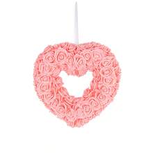 Valentine'S Day Heart Shaped Flower Wreath For Door, Wedding, Proposal, Party Decoration - Multicolor - View 6