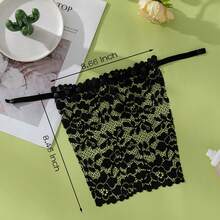 3 件套時尚優雅精緻無縫隱形肩帶防走光蕾絲抹胸上衣適合日常穿著 - 彩色 - 查看 5