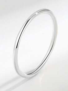 ESBERRY 1pc Thin Ring Thumb Ring For Women Sterling Silver Fine Jewelry Gift - Silver - View 3