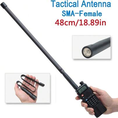 Baofeng Dual Band Vhf/uhf 18,8 Zoll 144/430 Mhz High Gain Soft Whip Faltbare Cs Tactical Antenne, Kompatibel Mit Baofeng Uv-5r Uv-82 Bf-f8hp Gmrs Zwei-wege-radio