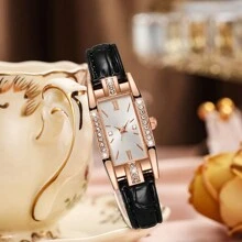 YILEIQI Reloj De Lujo Para Mujer Con Diamantes Y Diseño De Cielo Estrellado Cuadrado