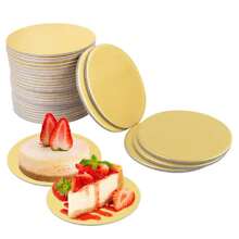 20/50/100pcs Mini Gold Round Hard Paper Mousse Cake Base, Disposable Cardboard Cake Board For Cupcake, Wedding Birthday Party Dessert Display Tray