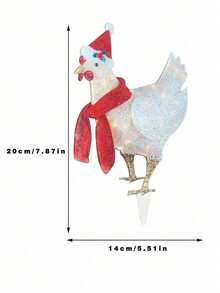 1入pc發光雞頸環聖誕裝飾家庭套裝,適用於室內外藝術房間的購物中心,商店櫥窗,庭院和草坪場景佈置 - 彩色 - 查看 2