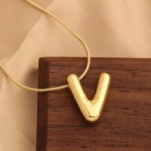 1 件簡單銅製泡泡氣球和字母吊墜項鍊男女款,不鏽鋼球鍊頸鍊首飾 - A - 查看 18