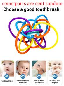 蒙特梭利玩具 - 婴儿感官球 1-3 纹理手抓球，婴儿摇铃 3-6 9 个月婴儿玩具 0-12 个月婴幼儿玩具（部分零件随机发送）6 个月婴儿玩具、球、婴儿玩具、感官玩具、婴儿玩具、婴儿感官玩具 - 彩色 - 查看 2