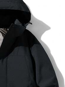 Men's Outdoor Casual Sports Hooded Padded Coat - Black - View 4