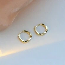1個女士鍍銀雙捲耳環,2024新潮流極簡主義耳環,適合作為生日禮物、派對裝飾 - 銀色 - 查看 4