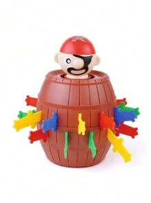 Pirate Barrel Stress Relief Toy, Interactive Table Game, Prank Stab Wooden Barrel Pop Up Toy - Multicolor - View 3