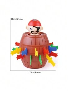 Pirate Barrel Stress Relief Toy, Interactive Table Game, Prank Stab Wooden Barrel Pop Up Toy - Multicolor - View 6