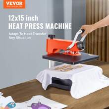 Heat Press Machine 5-In-1 To 8-In-1 Heat Press Sublimation Machine For DIY T-Shirts/Hats/Mugs/Heat Transfer Projects, 12x15 Multifunction Swing Away Heat Press With 360° Rotation/Mica Heating/Knob-Style - 5合1 - 查看 2