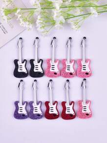 10pcs/Set Fashionable Guitar Shaped Acrylic Jewelry Pendant For Women's Earring, Necklace, Key Chain Making