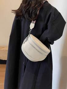 Fashionable White Shoulder Bag For Women - White - View 6