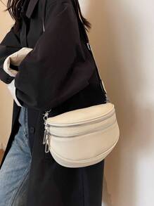 Fashionable White Shoulder Bag For Women - White - View 1