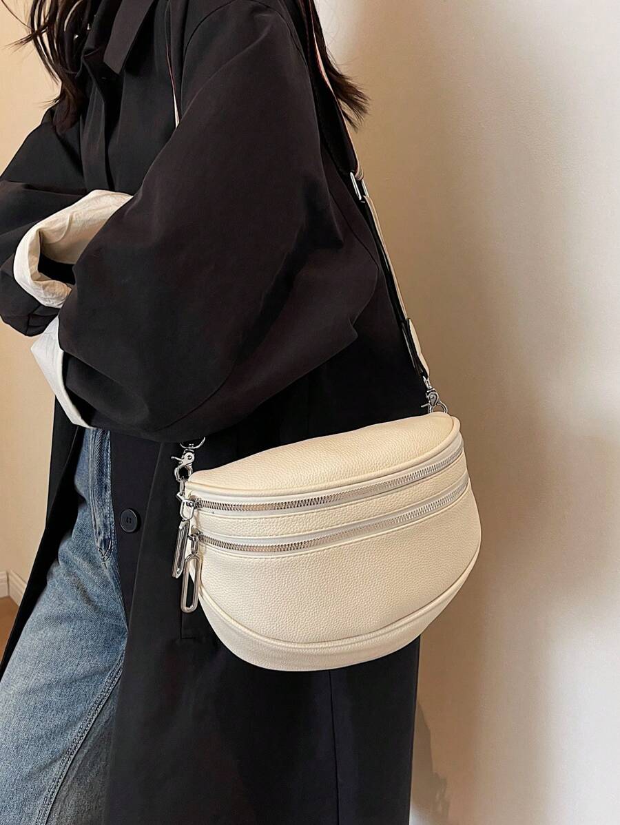 Fashionable White Shoulder Bag For Women - White - View 1