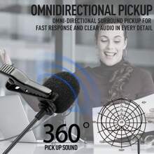 Lmbgm Cm02 Wireless Clip-On Lapel Microphone Uhf Dual-Channel For Dslr Camera, Live Interview, Phone Recording, Wireless Microphone System - 1 Fanny Pack - View 6