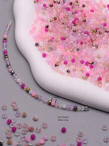 200Pcs A Bag 2.5x3mm /3x4.5mm Small Size Crystal Flat Bead  Crystal Glass Beads  Mix Color Beads For Jewelry Making DIY Accessories  Necklace Braclerts Hand Made