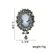 新款復古美女頭設計胸針維多利亞女王徽章別針配件 - 銀色 - 查看 5