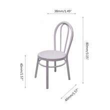 1入組娃娃屋微型家具模型,微型金屬桌椅,娃娃屋廚房家具裝飾 - 白色 - 查看 3