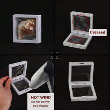 10 件 3d 浮動展示盒 3.5 英吋 * 3.5 英吋白色透明浮動框架展示塑膠框架珠寶支架,挑戰禮品,古董手鍊戒指禮品首飾盒 - 白色 - 查看 11