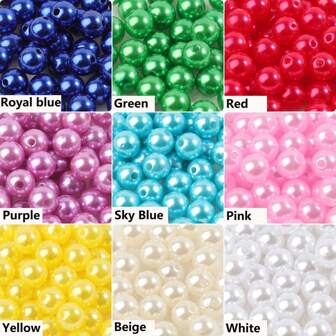 1pack 4/6/8/10mm Colorful Faux Pearl Faux Pearl Acrylic Beads Round Handmade DIY Bracelet Necklace Loose Spacer Bead For Jewelry Making Diy Accessories