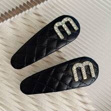 2个装女士水钻字母装饰时尚发夹，休闲发夹，爪夹，发卡，学习用品，发饰，派对，头部饰品，发夹 - 彩色 - 查看 10