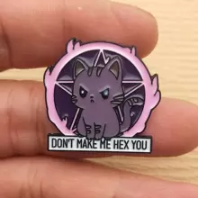 1pc Angry Cat Brooch Enamel Badge Jewelry Gift Zinc Alloy Black Plated - Multicolor - View 3