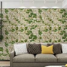 Self-Adhesive 3d Foam Brick Pattern Decorative Wall Sticker Vintage Wallpaper For Kitchen, Living Room, Bedroom Background Wall - Green - View 3