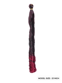 聖誕新年禮物配件合成法國捲曲擴展藍黑巧克力棕色灰色bug綠色多彩螺旋捲曲鉤針編織髮高溫鬆散波浪捲髮飾女性日常假期和cosplay用的編織頭髮,22 英寸 150 克/束,1 包裝 - 酒紅色 - 查看 2