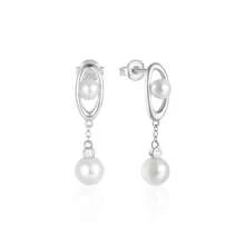 1對女性簡約時尚的細水滴耳環,925純銀18k金鍍古董極簡主義,適用於感恩節訂婚的致我愛人 - 銀色 - 查看 10