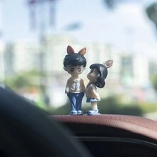 2入組兔耳情侶車用座艙裝飾,創意可愛汽車內飾 - 彩色 - 查看 4