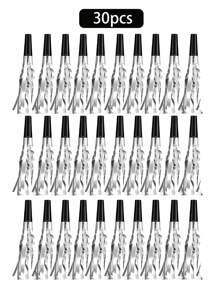 30 件成人金色流蘇噪音製造器,噪音製造者派對吹哨口哨派對吹奏派對禮物噪音製造器,派對吹風機噪音製造器生日,畢業體育賽事新年派對,適合婚禮、派對、新娘送禮會、嬰兒送禮會、生日派對、單身派對、婚禮派對 - 銀色 - 查看 1