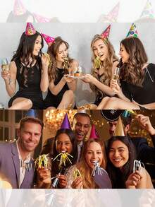 30 件成人金色流蘇噪音製造器,噪音製造者派對吹哨口哨派對吹奏派對禮物噪音製造器,派對吹風機噪音製造器生日,畢業體育賽事新年派對,適合婚禮、派對、新娘送禮會、嬰兒送禮會、生日派對、單身派對、婚禮派對 - 銀色 - 查看 5