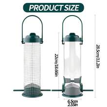 2 件餵鳥器金屬野鳥餵食懸掛式餵鳥器適用於小鳥 2 端口帶支架的餵鳥器帶衣架的混合種子餵食器花生餵食器防風雨適用於花園戶外庭院 - 紫色 - 查看 2