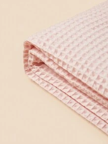 格紋純色嬰兒紮包被 - 淺粉色 - 查看 3