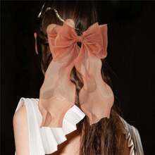 1pc Pearl Decor Bowknot Ribbon Hair Clip, Suitable For Parties And Daily Wear - Green - View 10