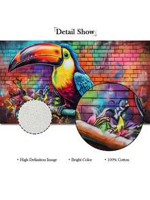 1 件,塗鴉巨嘴鳥牆壁海報熱帶叢林鳥街頭藝術圖案帆布印刷品牆壁裝飾家居裝飾創意禮品防水帆布非常適合客廳、臥室、辦公室牆壁裝飾牆壁藝術畫無框帆布畫 - 紅色 - 查看 6