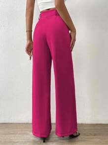Women Suit Pants - 玫紅色 - 查看 3