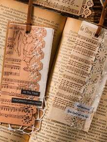 20入/袋空心紙天堂手稿系列復古英文字母手冊diy裝飾背景紙 - 彩色 - 查看 5