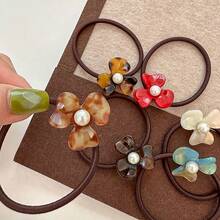 6 件可爱耐用亚克力花朵发带，女士高弹力发带，加厚发带 - 6pcs - 查看 1