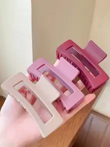 1 件-4 件女式简约风格塑料发夹，时尚百搭发夹，适合日常佩戴、沐浴、外出休闲、发饰、爪夹、发夹、发夹、学校用品、大学秋冬度假装女士