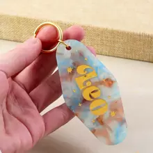 1 Piece Acrylic 12 Zodiac Sign Glitter Retro Motel Keychain Best Mother's Day Accessory Casual Car Accessories Bag Charm Backpack For School Cute Goth Y2k Halloween Accessories Teachers Day Christmas Gift Ideas Bag Lanyards With Id Holder Car Accessories Bag Charms - Multicolor - View 5