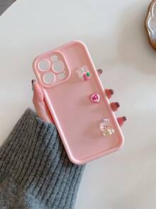 1入組可愛卡通3D娃娃設計防震電鍍噴油手機殼，精確切割，保護相機，適用於iPhone模型 - 彩色 - 查看 2