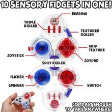 Cubo De Inquietud Juguete De Inquietud Opciones De Almohadilla De Inquietud 10 En 1 Para Adultos Juguete De Descompresión De Digital - Azul - Ver 6