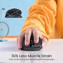 Mouse De Juego Inalámbrico Ergonomico Victsing D09 Lightspeed 5-level 2400 Dpi Portátil Para Pc  Chromebook, 6 Botones, Negro 2.4g - Negro - Ver 4