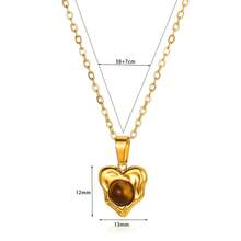 1個時尚復古輕奢心形吊墜項鍊,適用於女性和女孩日常裝飾,高端鎖骨鏈項鍊 - 綠松石色 - 查看 9