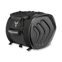 MOTOCENTRIC Bolsa Trasero Para Motocicleta De Fibra De Carbono, Impermeable, Asiento Trasero Cruzado Delantero, Bolsa Multifunción De Gran Capacidad, Equipaje Para Scooter, Reflectante Y Plegable - Negro - Ver 8