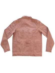 Chamarra De Mezclilla Premium Para Hombre Rosa Slim Fit - Rosa Pálido - Ver 5