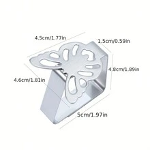 4 件裝銀色蝴蝶不鏽鋼桌布夾,創意桌布夾加厚防滑桌布架 - 銀色 - 查看 2