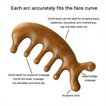 Rosewood Massage Comb Dolphin Multi-Functional Massage Comb Meridian Comb - Redwood - View 11