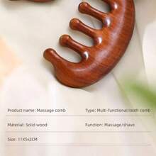 Rosewood Massage Comb Dolphin Multi-Functional Massage Comb Meridian Comb - Redwood - View 3